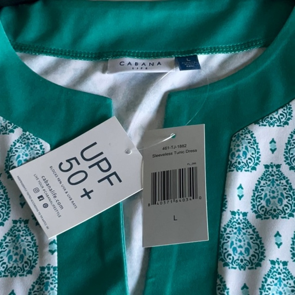 Cabana Life Teal and White Sleeveless Dress - Picture 5 of 7
